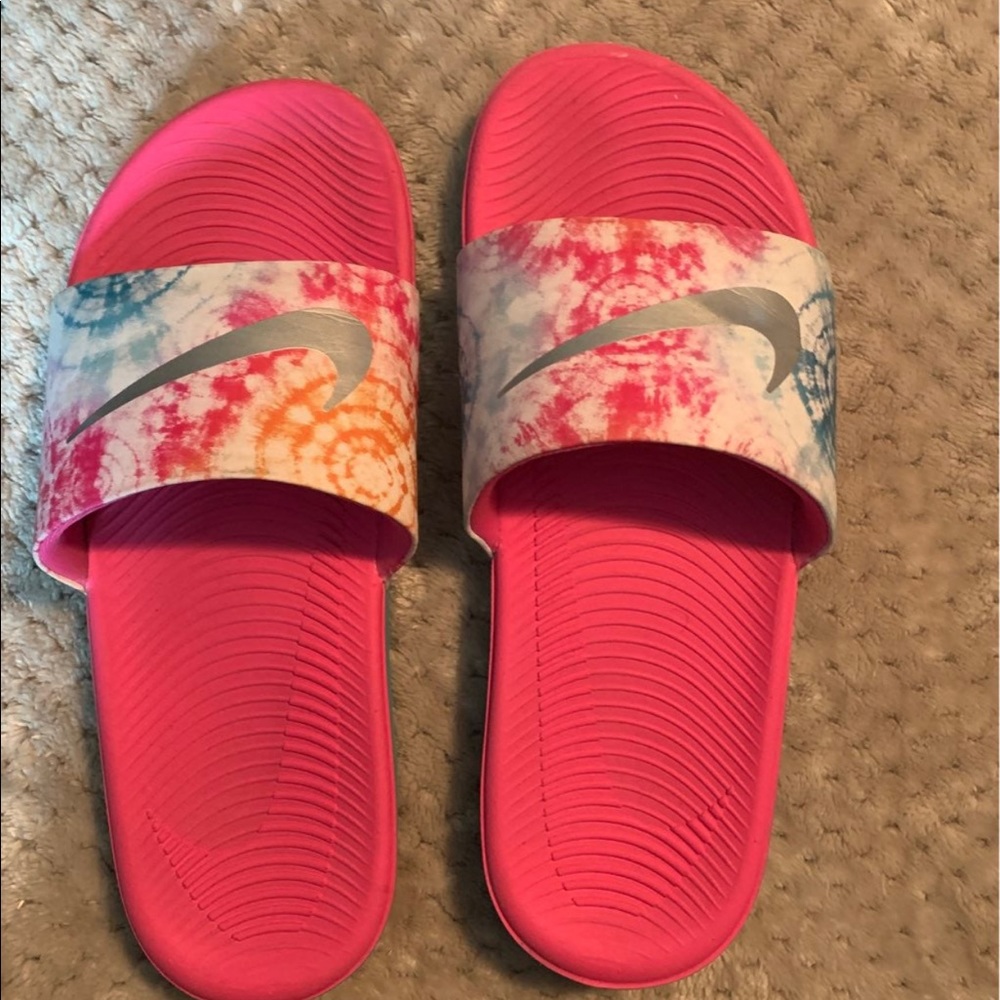 Nike Slides with Tie-Dye Strap